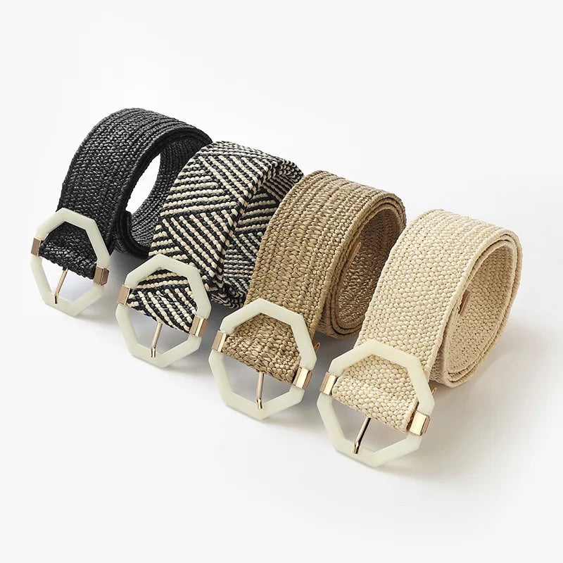 The Nora Black Raffia Belt