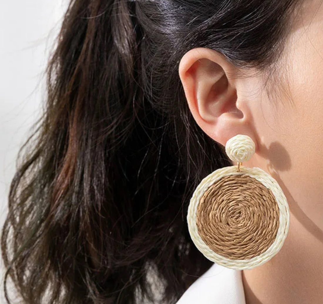 Summer in Rio Raffia Statement Earring