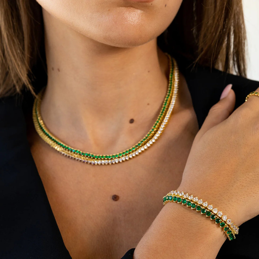 The Vivian Tennis Necklace - Gold