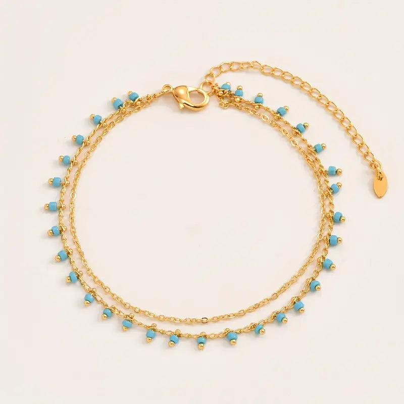 Queen of the Nile Turquoise Anklet