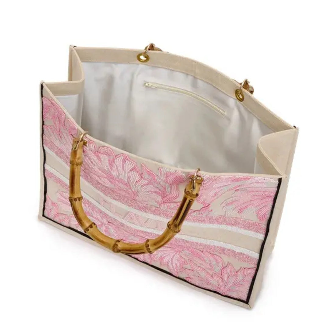 Rosé All Day Custom Beaded Tote