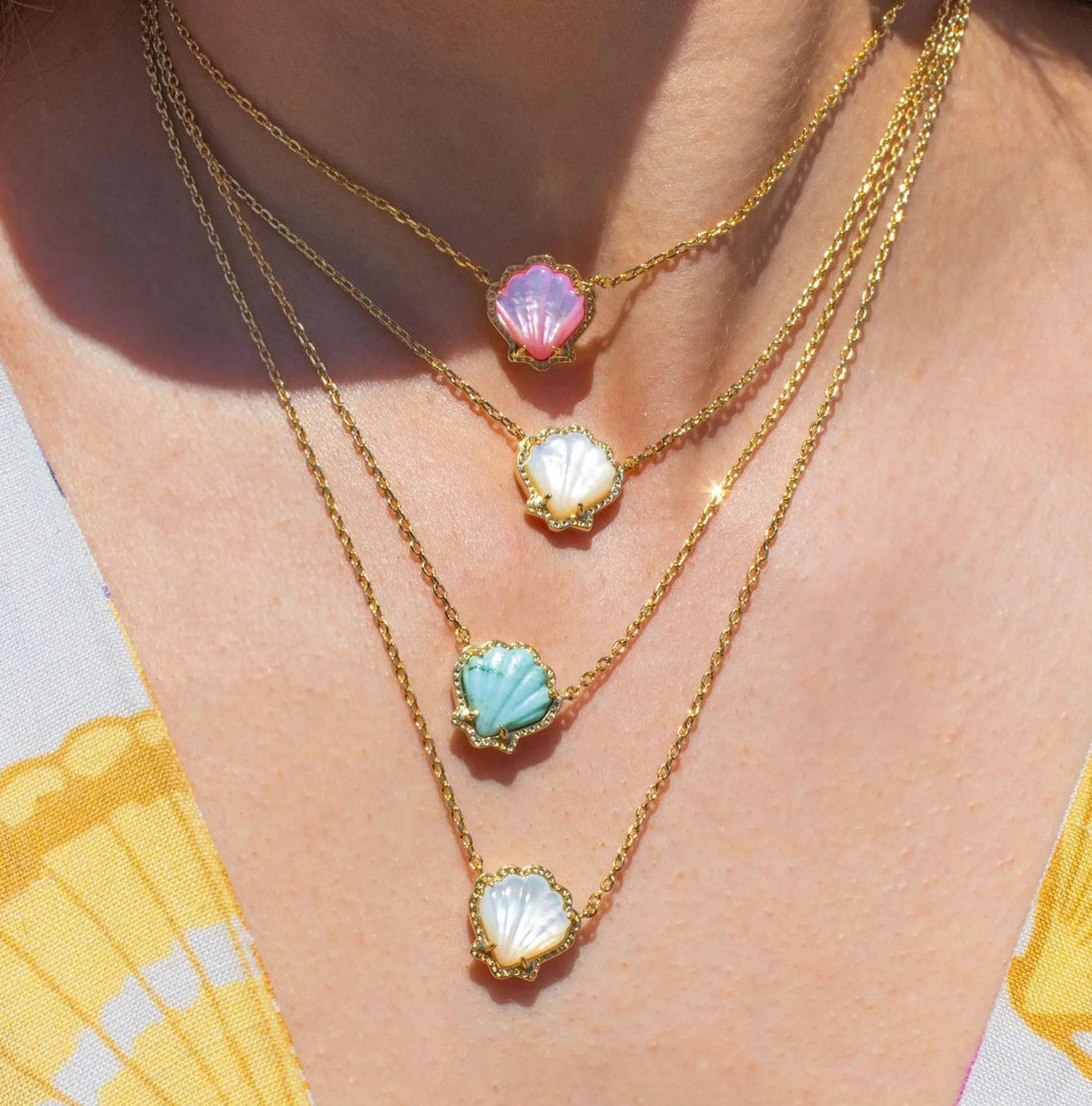 The Shelly Necklace - Sea Foam