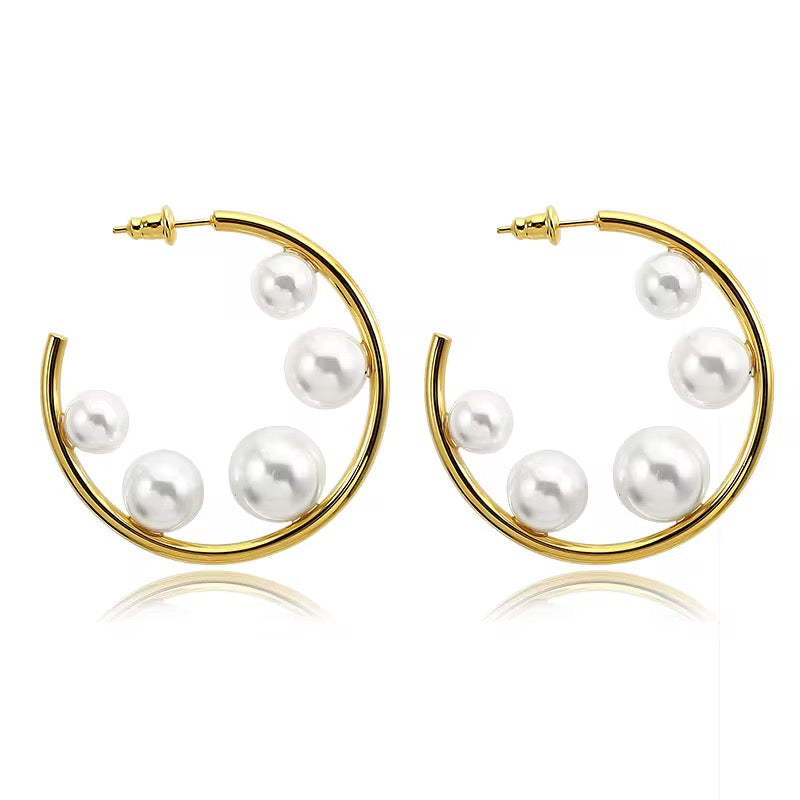 Pearl Cove Hoop Earrings