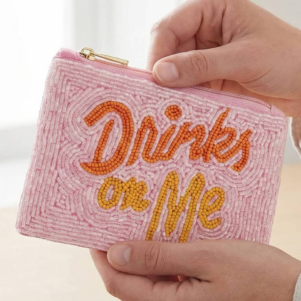 Drinks On Me Beaded Coin Purse