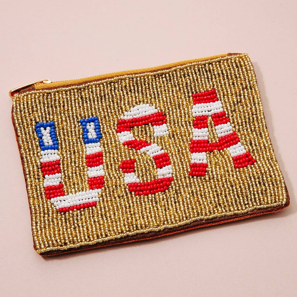 USA Beaded Coin Purse