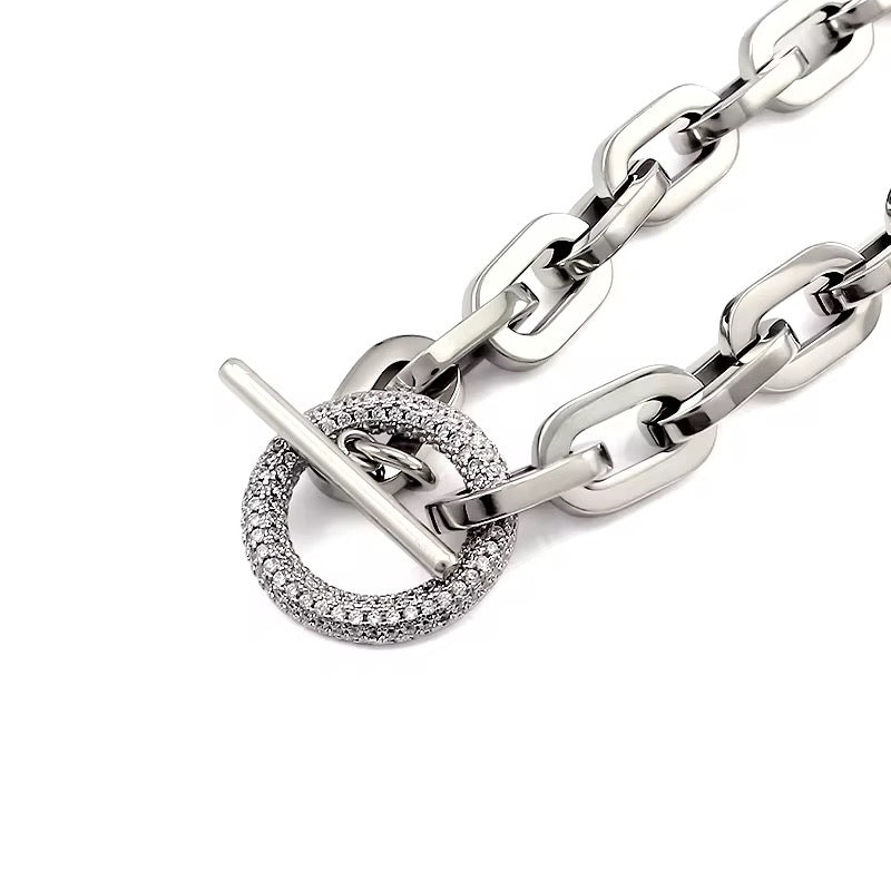 Capri Pave Link Bracelet - Silver
