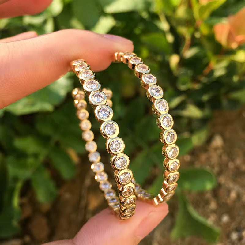 The Hampton Tennis Hoop Earrings