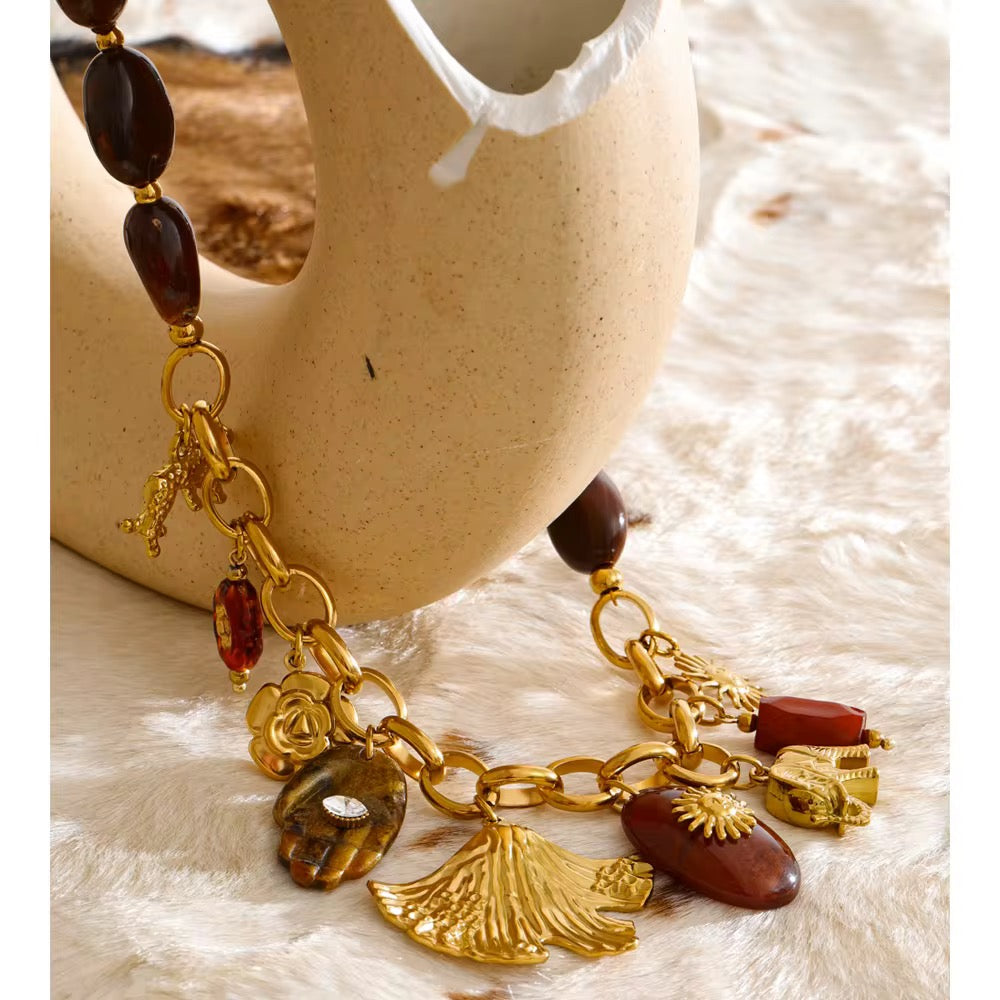 Wanderlust Charm Statement Necklace
