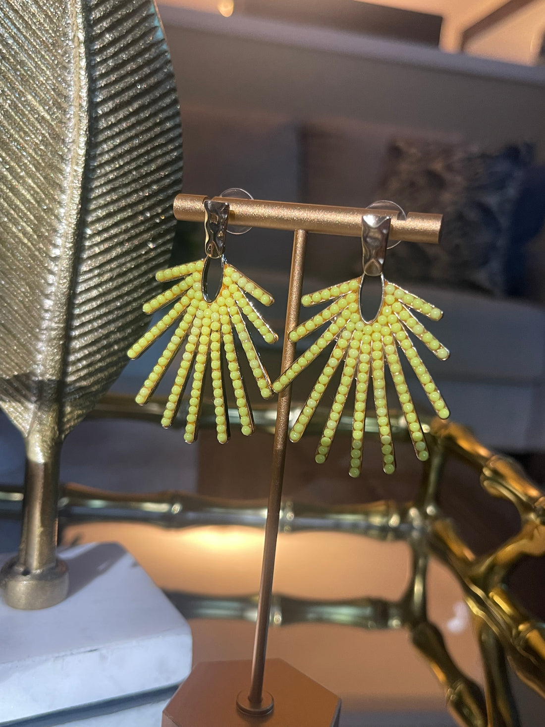 The Coastal Glam Statement Earring in Canary Yellow