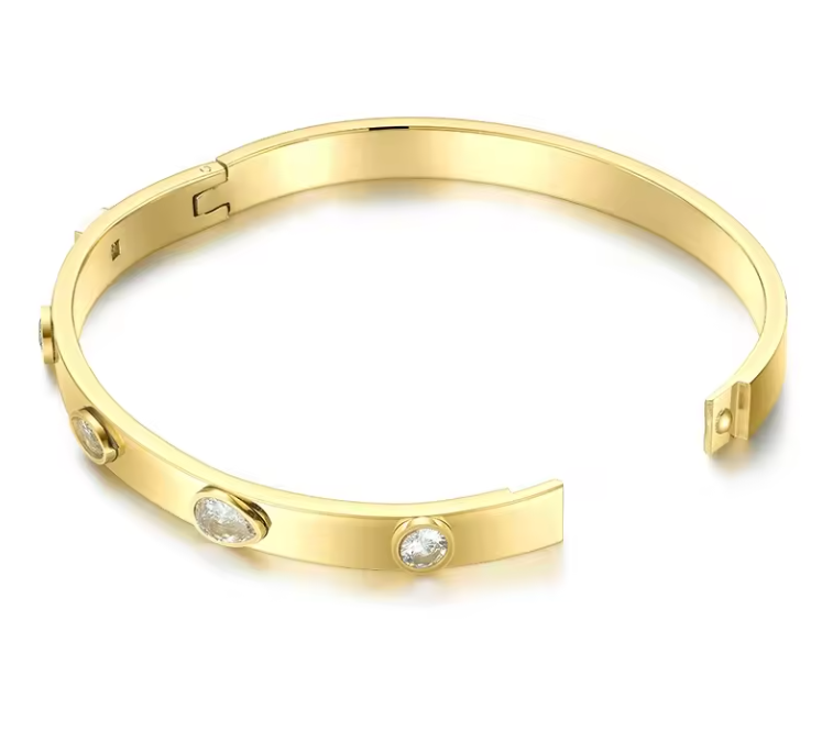 Breakfast at Tiffany's Gold Cuff Bracelet