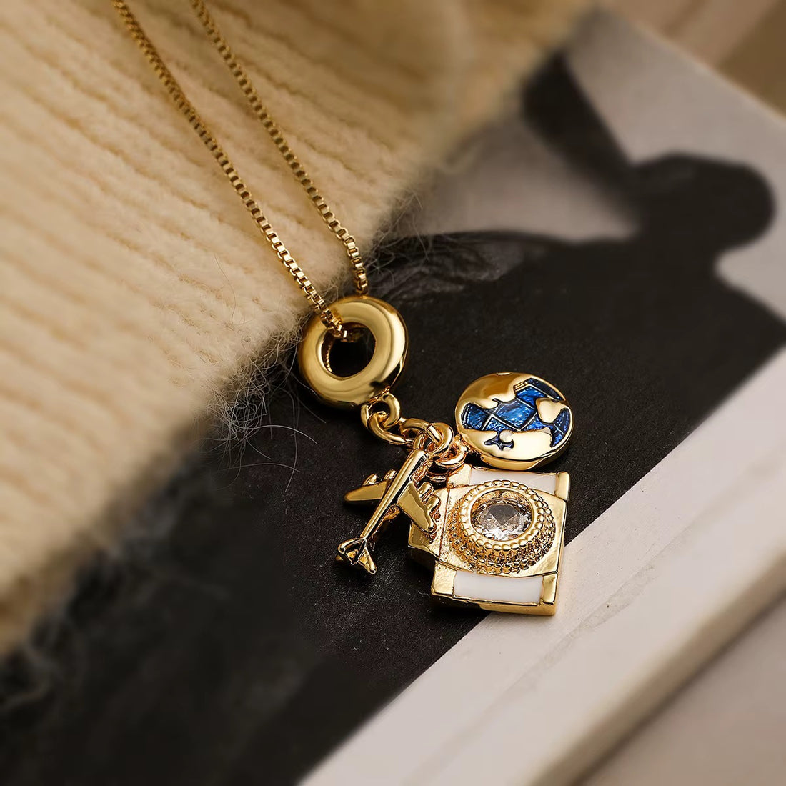Wanderlust Camera Charm Necklace