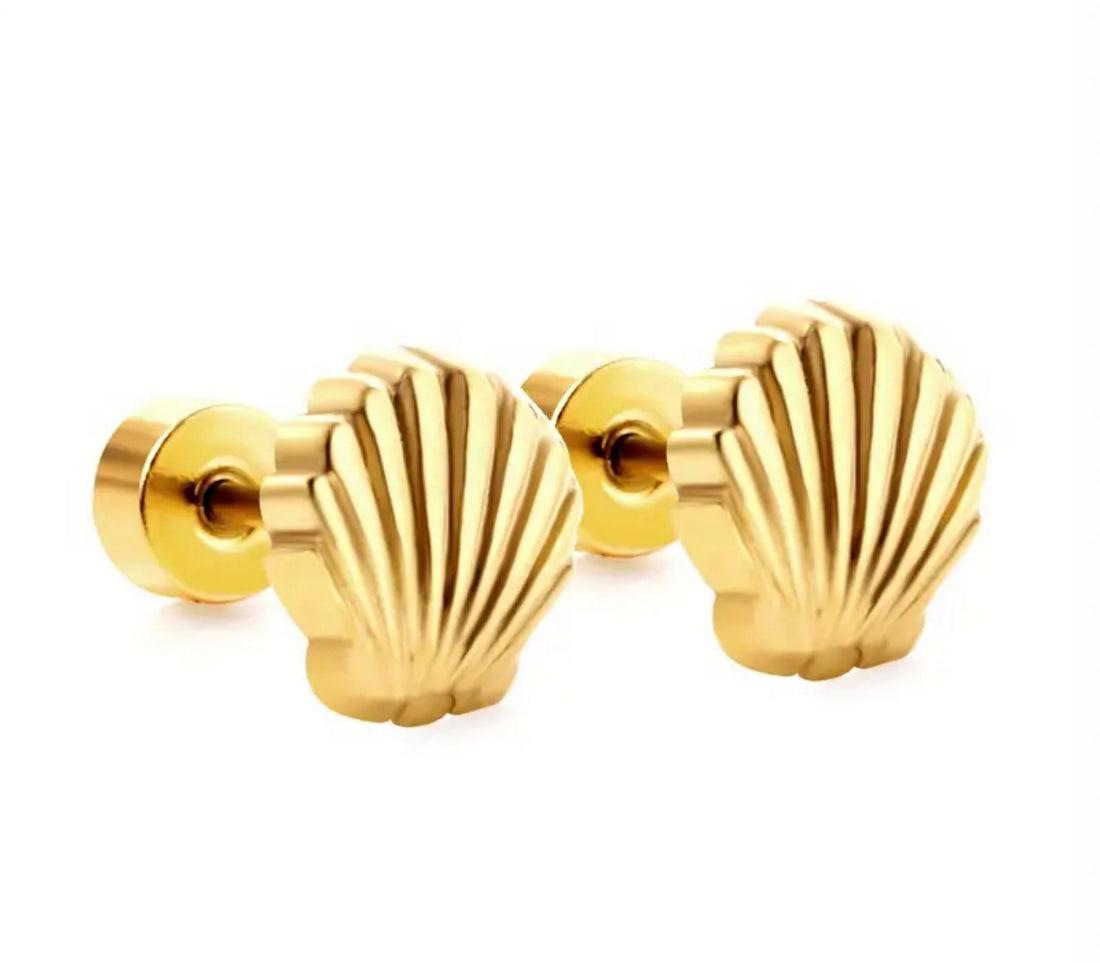 Chatham Gold Shell Earrings