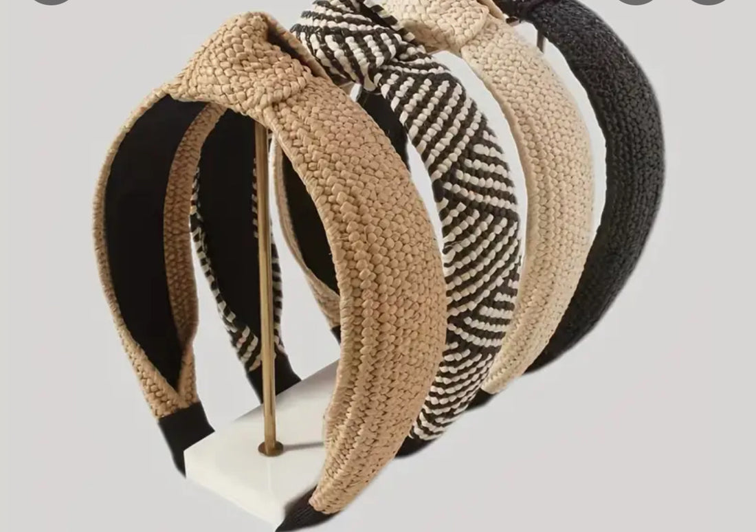 Raffia Black & Tan Headband