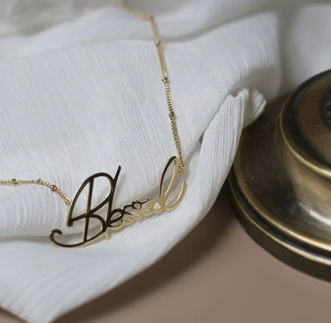 Pre-Order: The Blessed Script Necklace