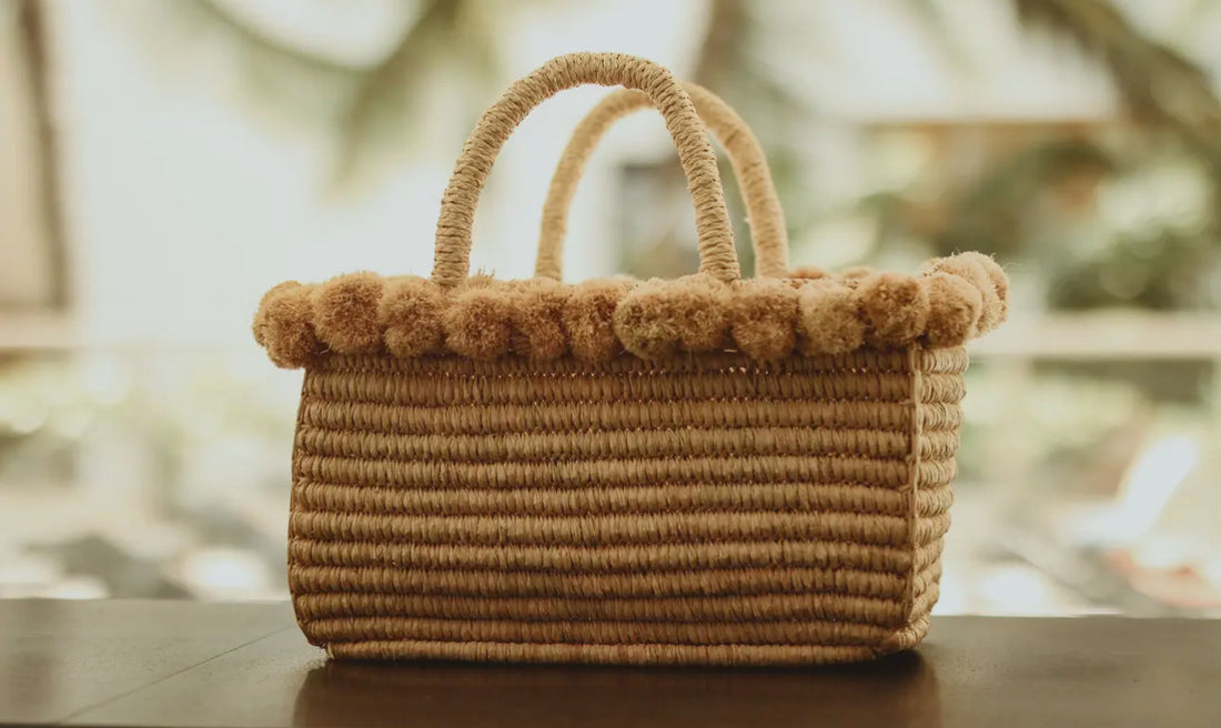 The Bianca Straw Pom-Pom Handbag