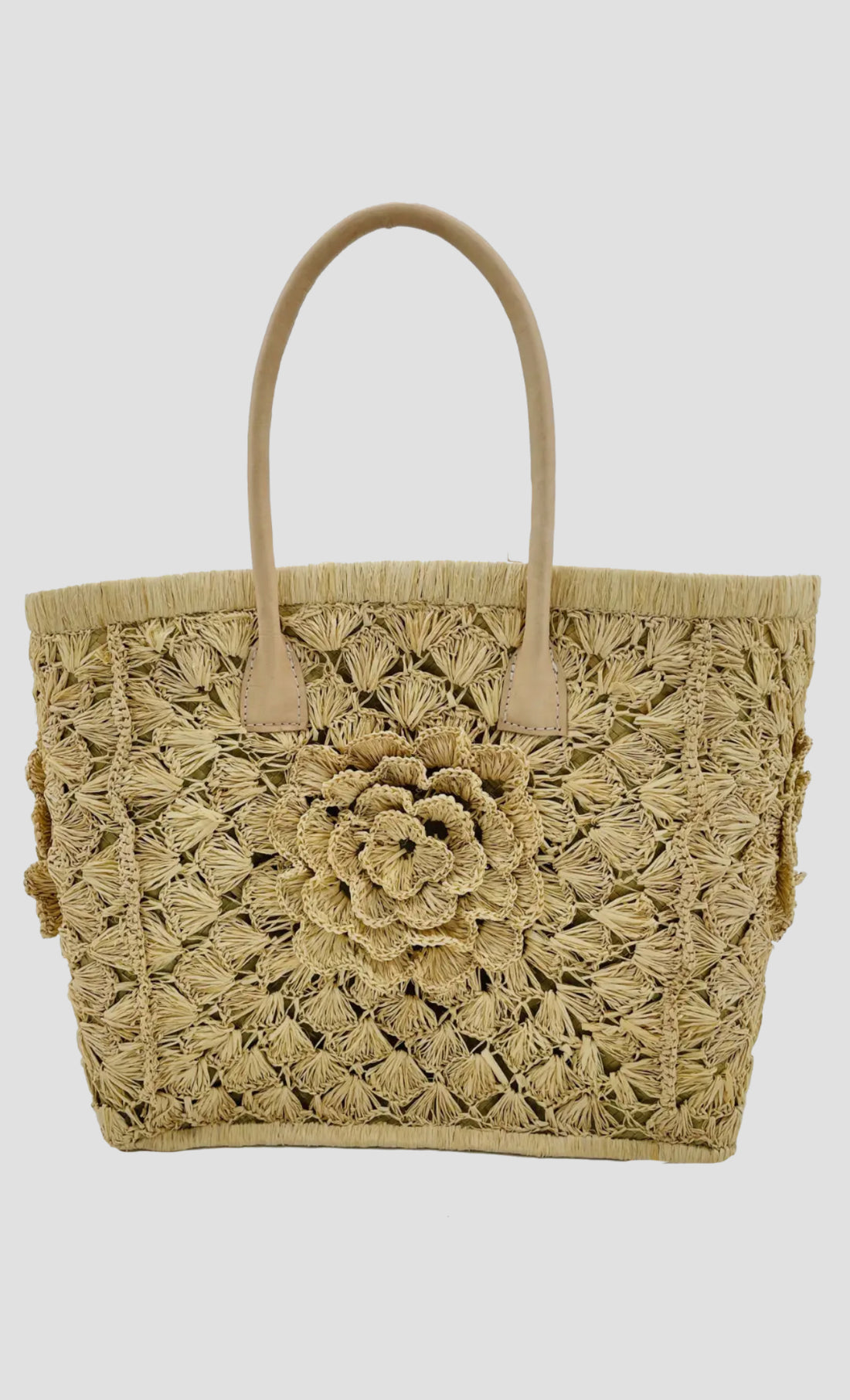 Big Flower Crochet Basket Bag