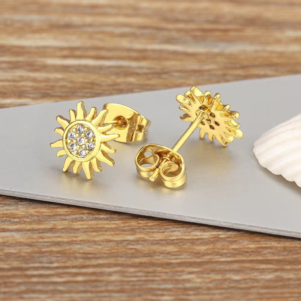 Golden Sunburst Studs