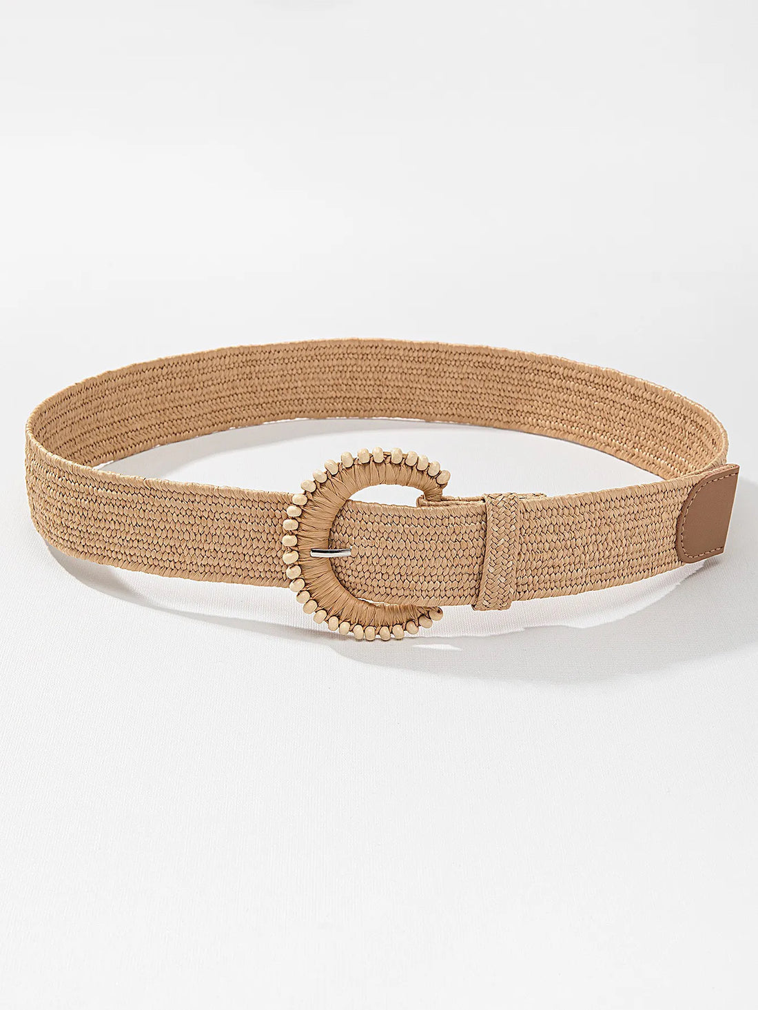 The Nora Beaded Stretch Raffia Belt