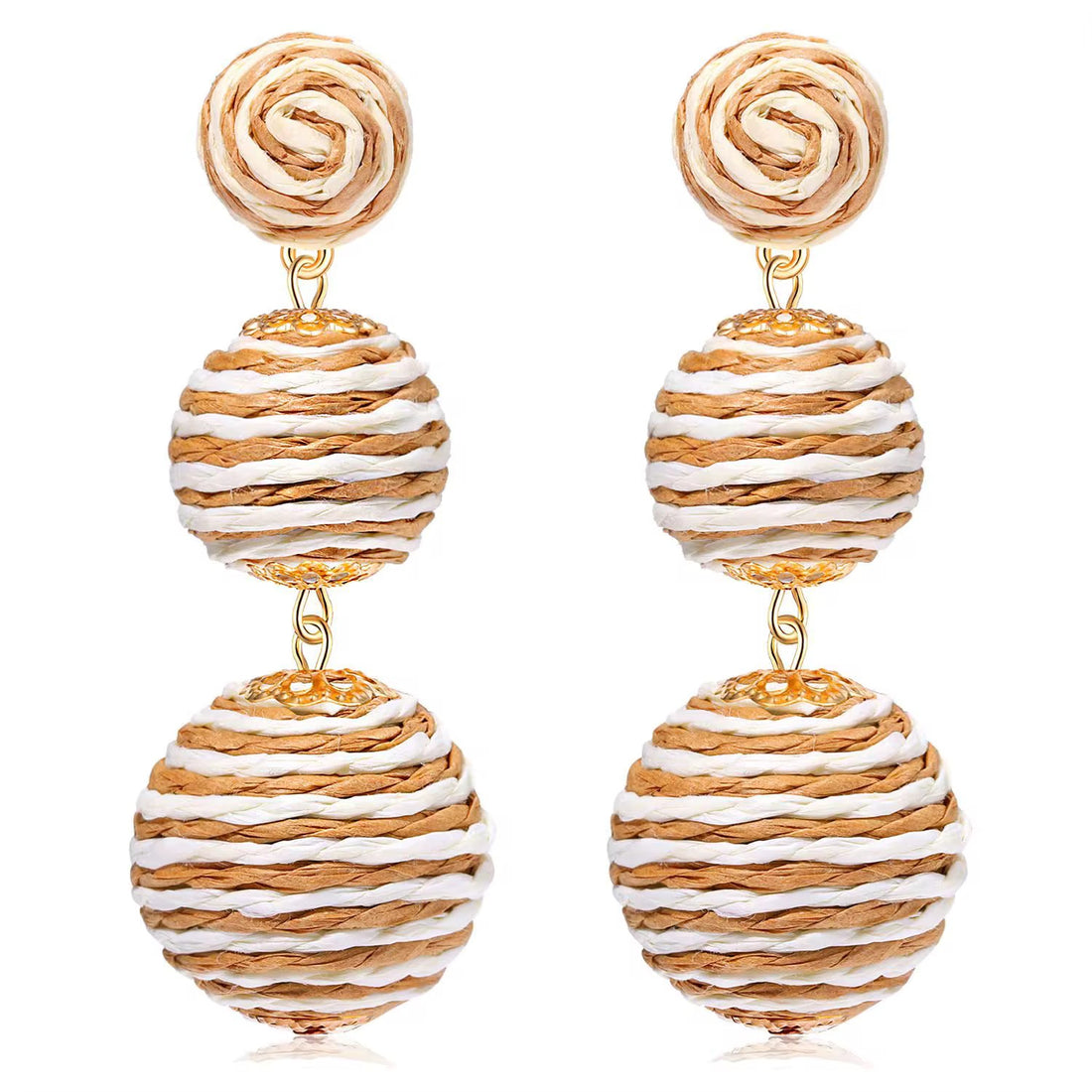 St. Tropez Raffia Pom-Pom - Stripe