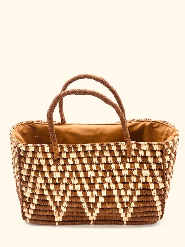 The Ella Zig Zag Crochet  Straw Basket