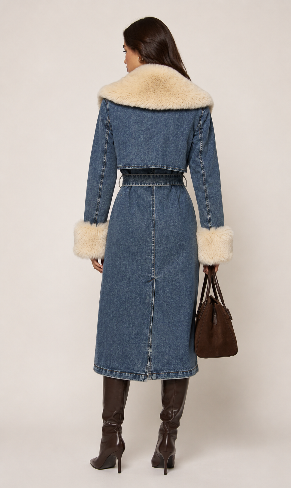 Aspen Denim Fur Coat